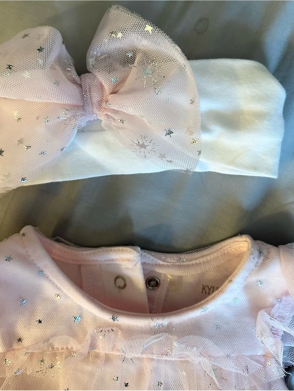 Kyle & Deena Pink Tulle Star Baby Dress with Headband